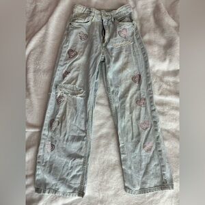 H&M girls heart ripped jeans